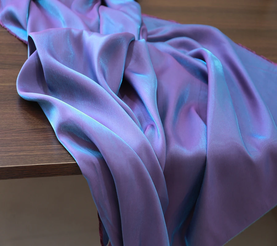 Цветная Глянцевая шелковая атласная градиентная ткань яркая шелковистая и