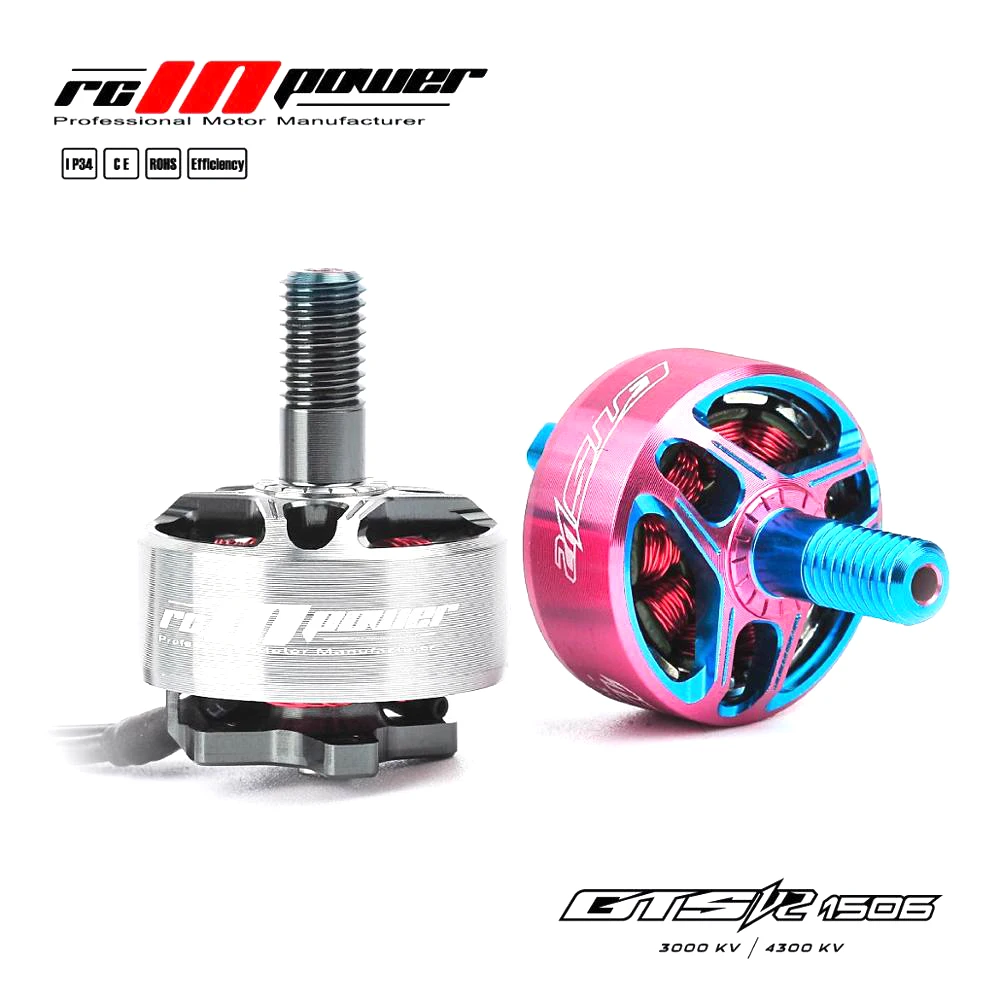 4 piezas rcinpower gts v2 1506 4300kv 4 6 s de мотор грех escobillas para дрона