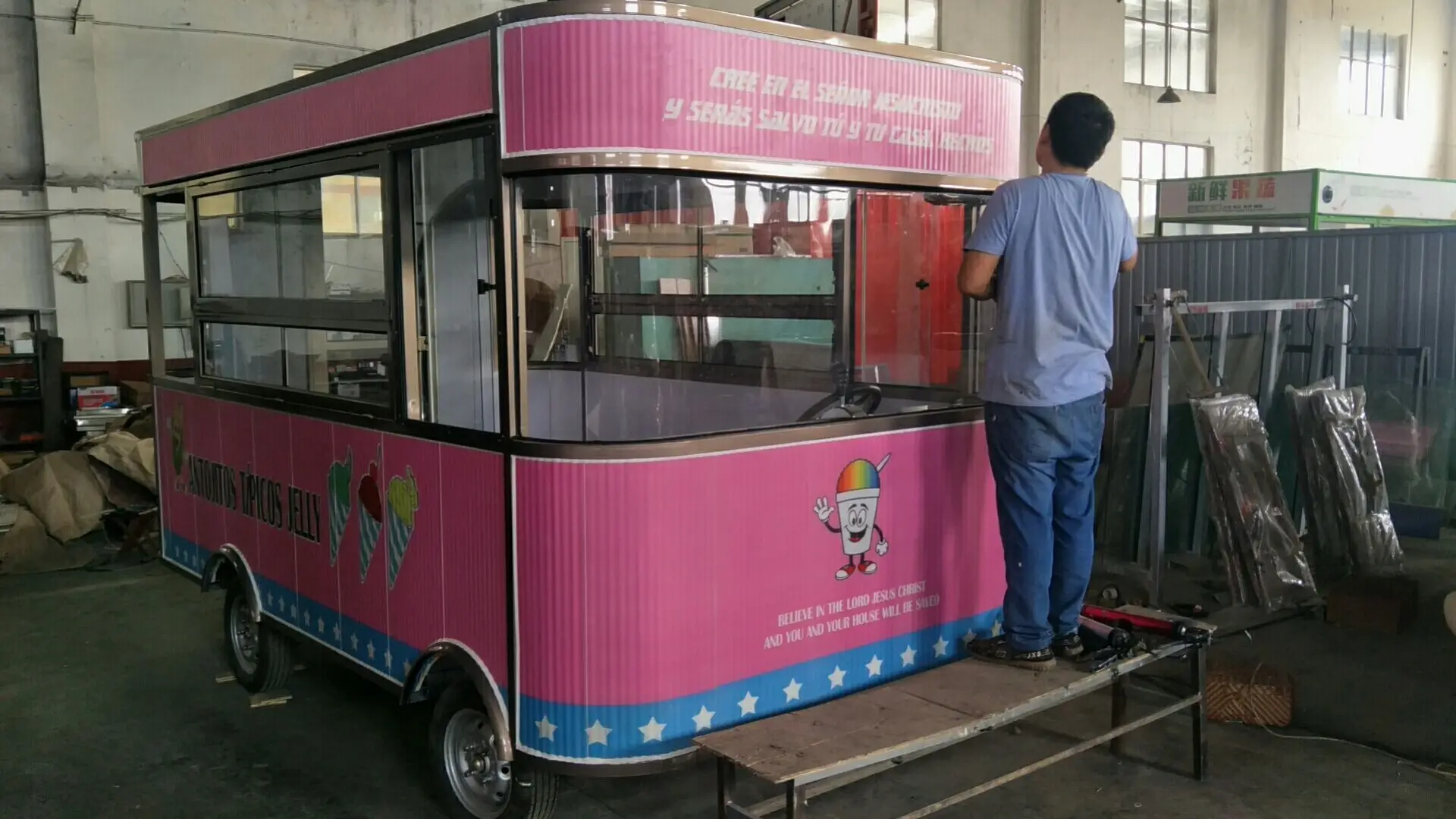 В наличии мобильный Еда грузовика прицеп для хот-догов мороженое пузырь Чай Кофе