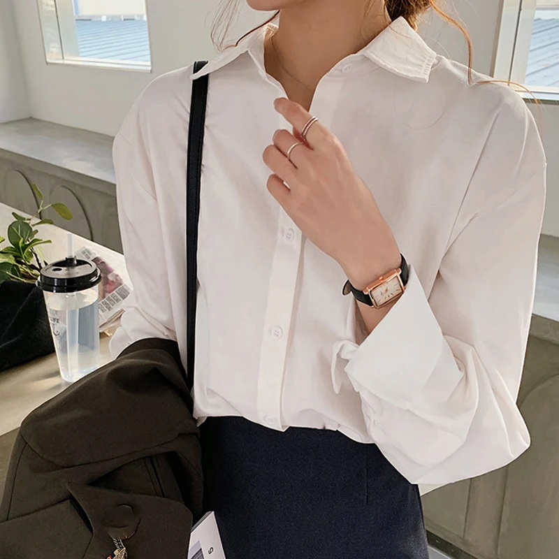 В винтажном стиле женская блузка Рубашки осень зима для офиса с отложным