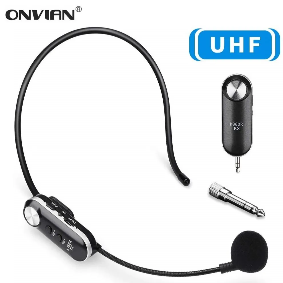 Onvian Беспроводной микрофон гарнитура 50 м UHF гарнитуры Системы для средство