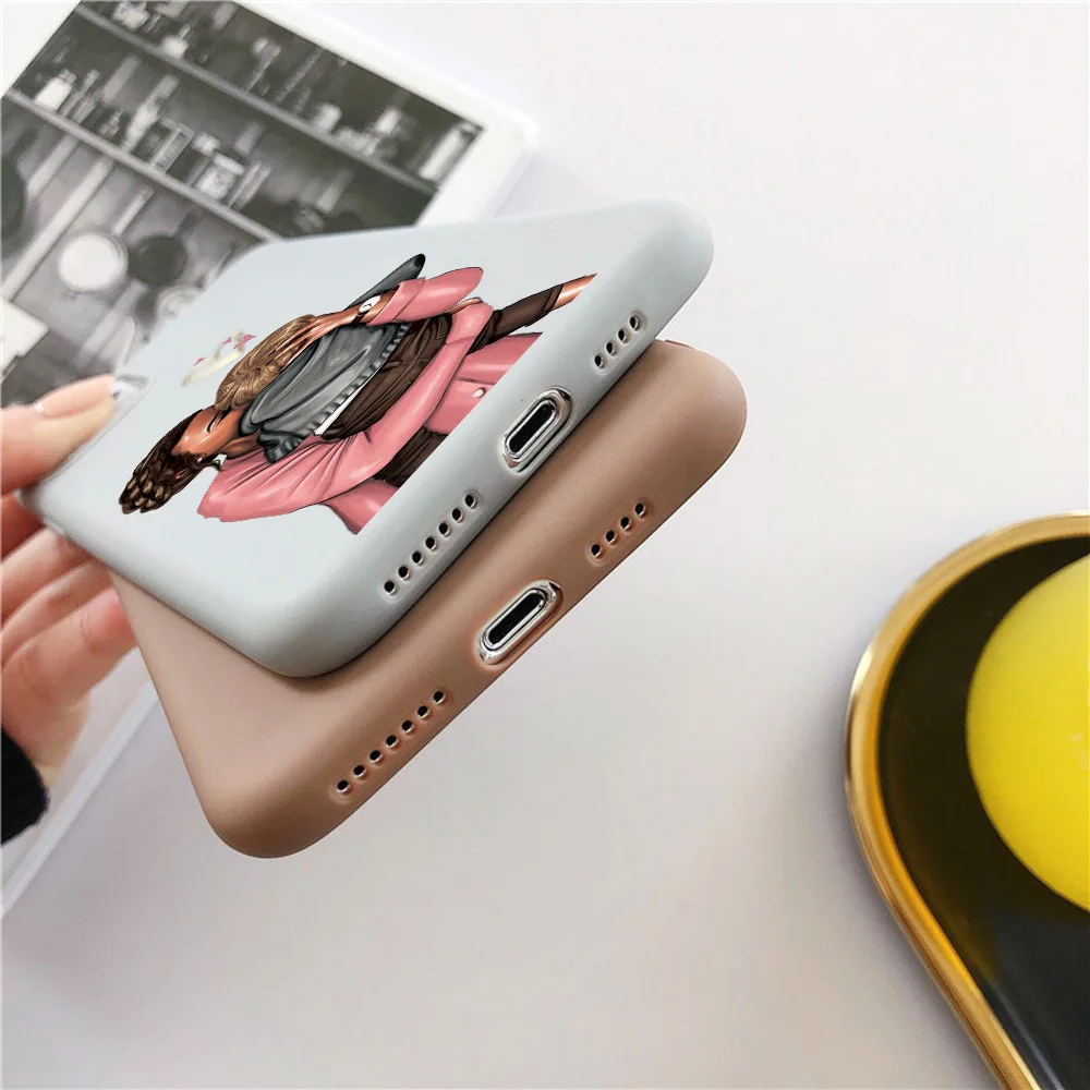 

Painted Case for iphone 12 Pro Max Cases 11 shell Case Luxury Cartoon Girls Phone Cover For iphone XR XS X 6 7 8 SE 2020 Cover