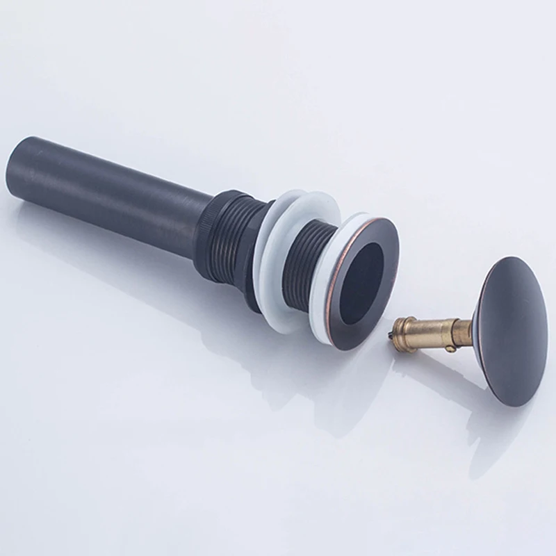 Basin Bottle Trap Metal Bathroom Sink Siphon Drains with Drain Black P-Trap Pipe Waste |