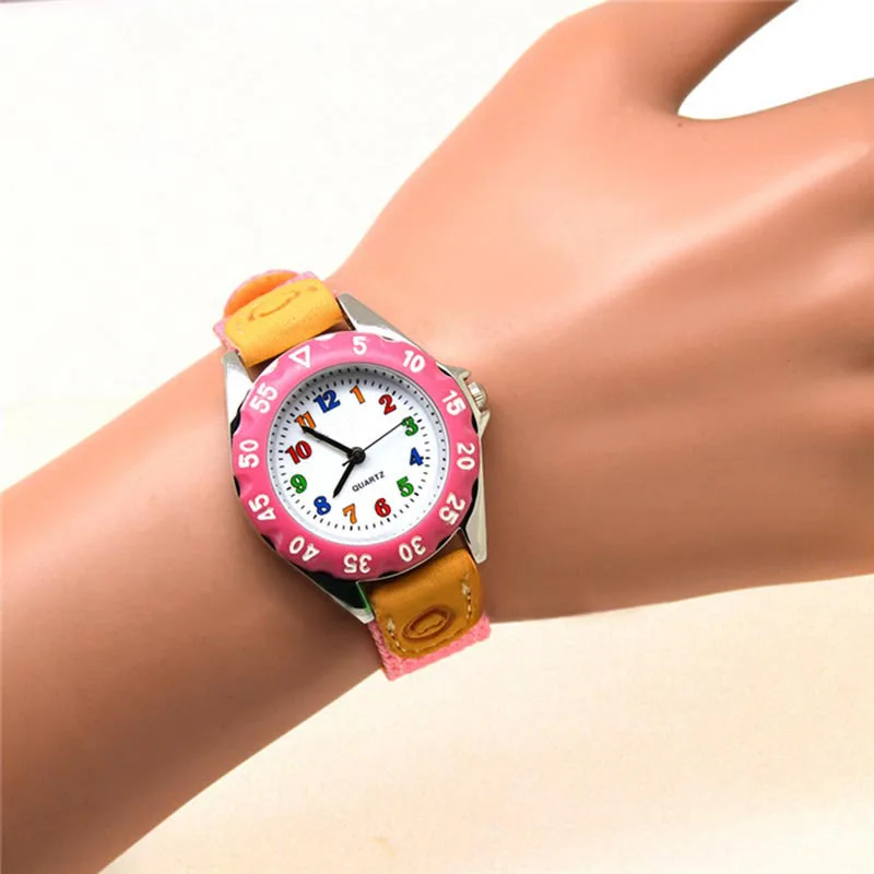 

Cute Boys Girls Quartz Watch Kids Children's Fabric Strap Student Time Clock Wristwatch Gifts JAN88