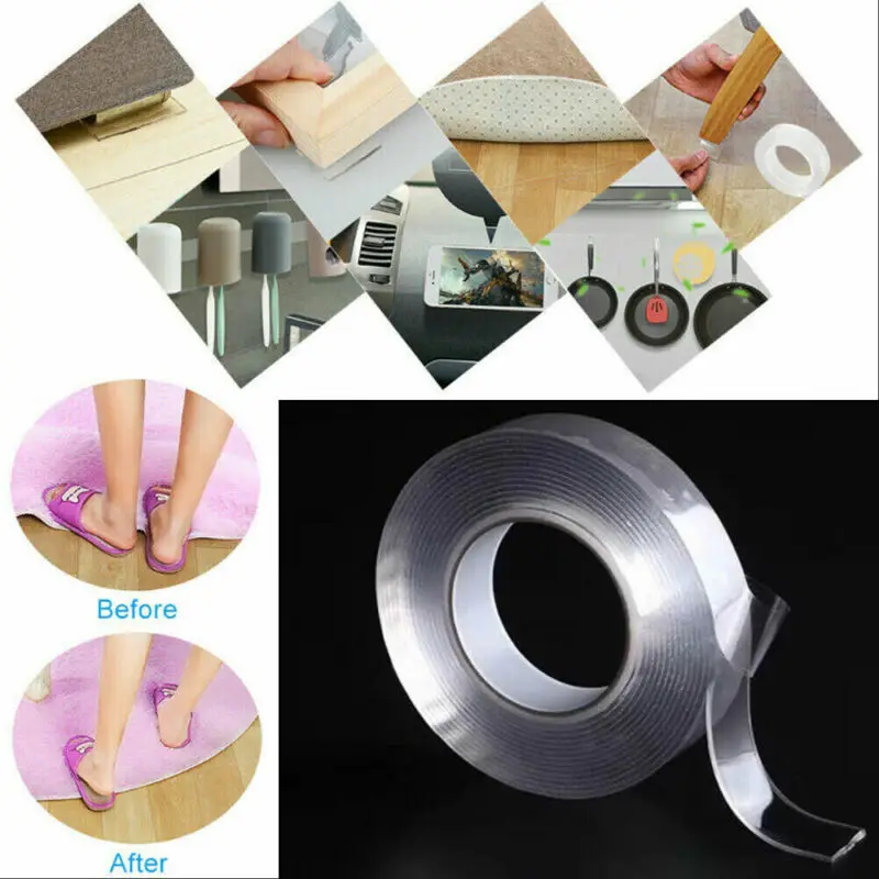Волшебная двухсторонняя лента на рукоятку Не оставляющий следов надежный дизайн