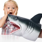 Детские шутки, Акула, ручная марионетка, мягкая резиновая голова животного, ручные марионетки, реалистичная модель акулы, фигурка, игрушки для детей, подарки