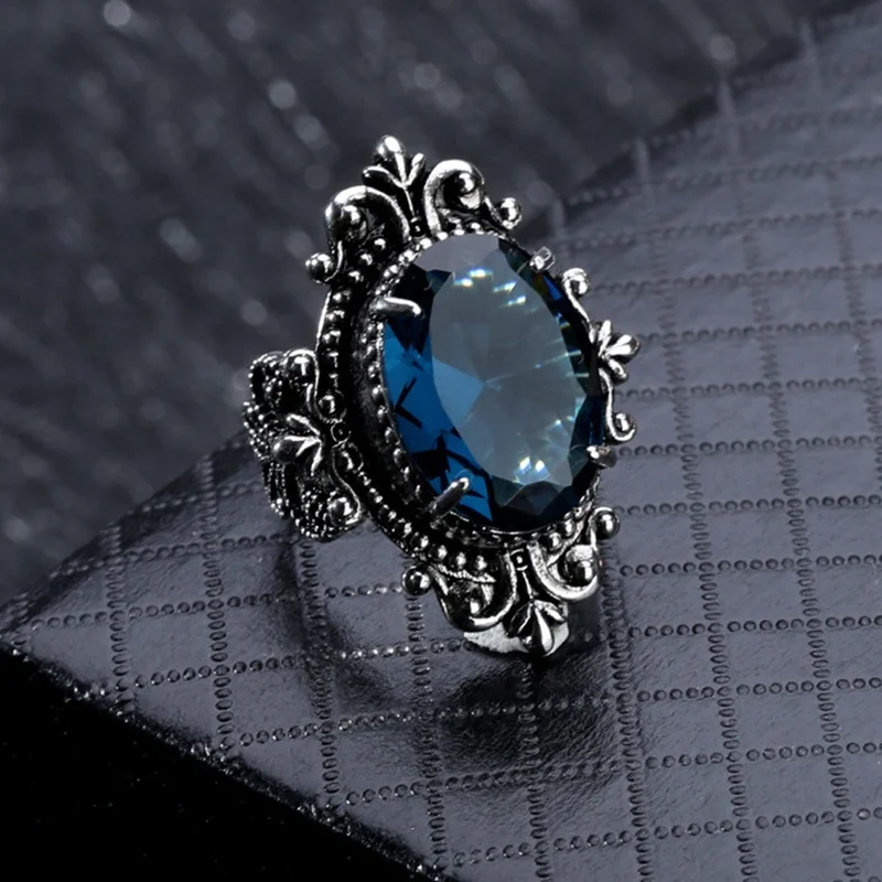 Vintage Prinzessin Cut Lab Sapphire Ring 925 Sterling Silber Engagement Ringe Braut Fein Schmuck Größe US5-12