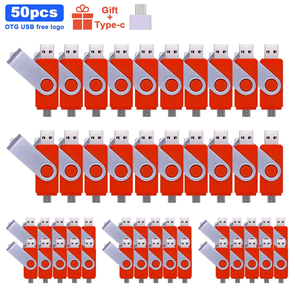 

Флеш-накопитель 2 в 1, USB 2,0, 50 шт./лот, 64 ГБ, 32 ГБ, 16 ГБ, 8 ГБ, 4 Гб