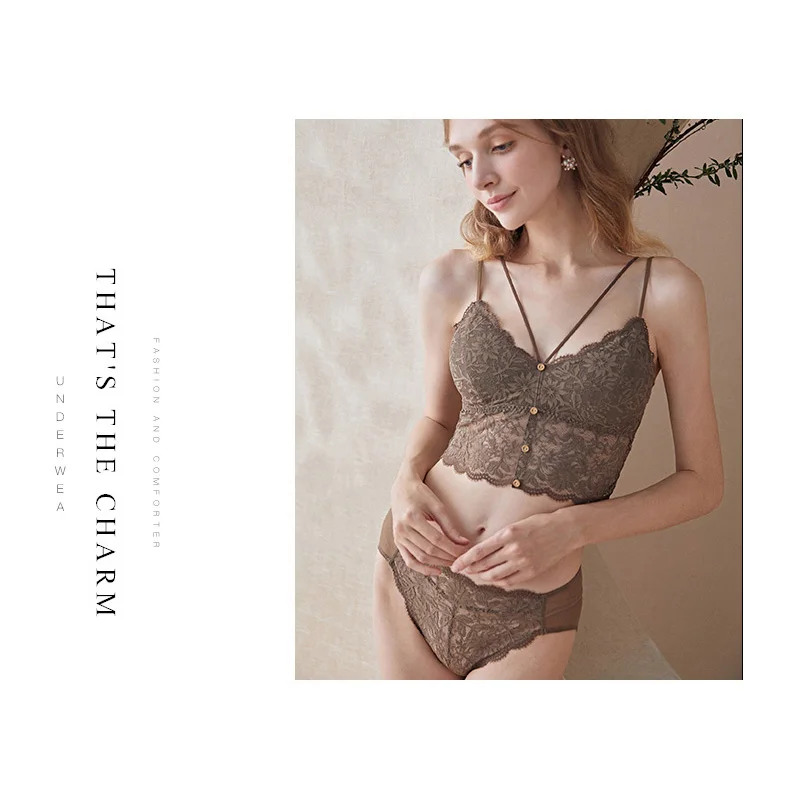 Французское нижнее белье спортивный бюстгальтер женский кружевной с красивой