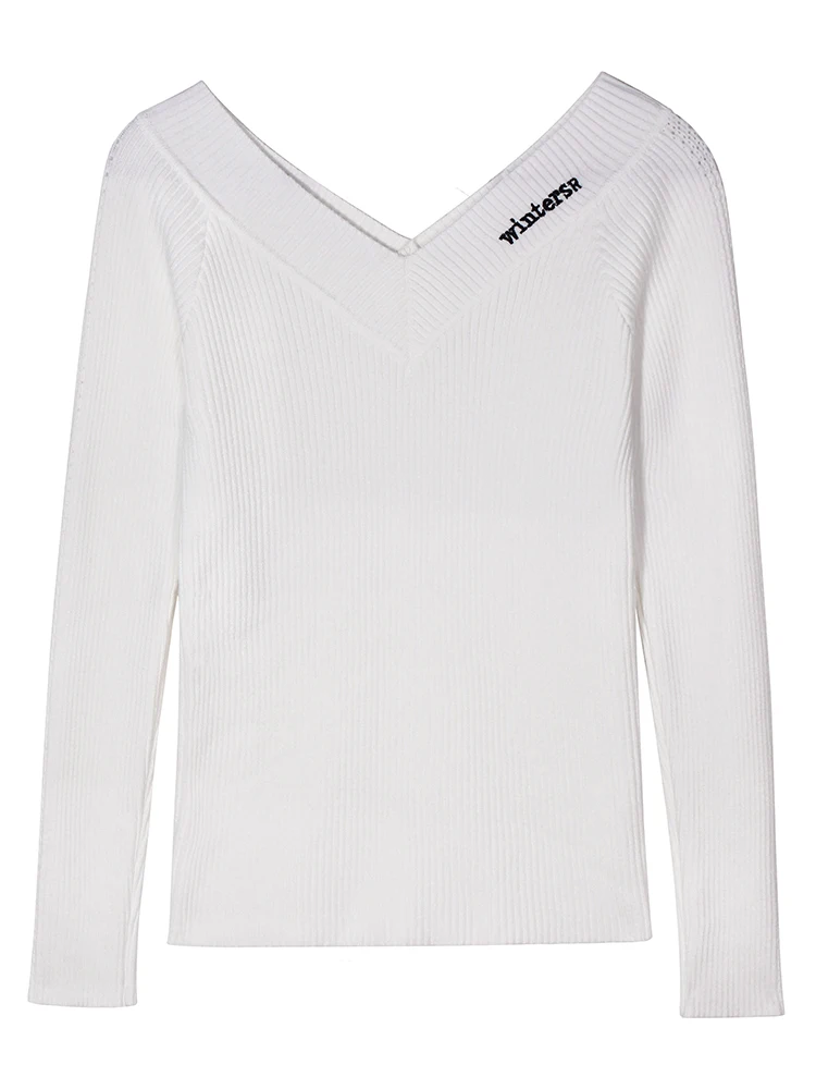 

Spring and Autumn new explosions winter all-match V-neck slim sweater long sleeve base shirt Women's sweater top