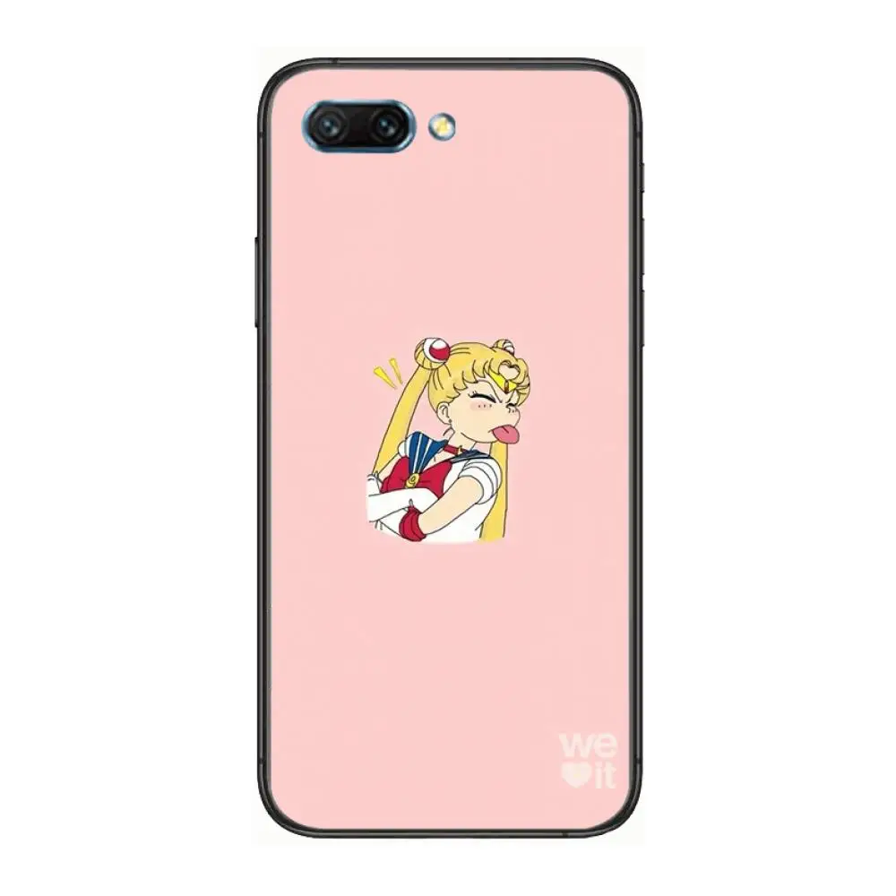 

Sailor-Moon cute clear Phone Case For Huawei Honor 10 9 8 7 N Pro Lite A C RU Black Etui Coque Hoesjes comic fashion