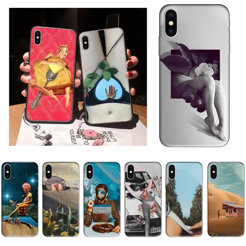 Смешанные Медиа фото коллажи чехол для телефона iPhone 12 Mini 11 Pro XS Max X XR 7 8 Plus мягкая