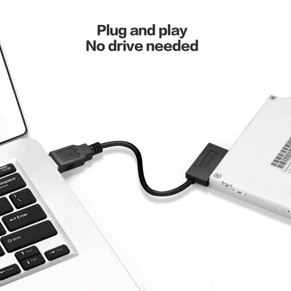 Адаптер WVVMVV USB 2 0 для Mini Sata II 7 + 6 13Pin кабель-преобразователь ноутбука CD/DVD ROM