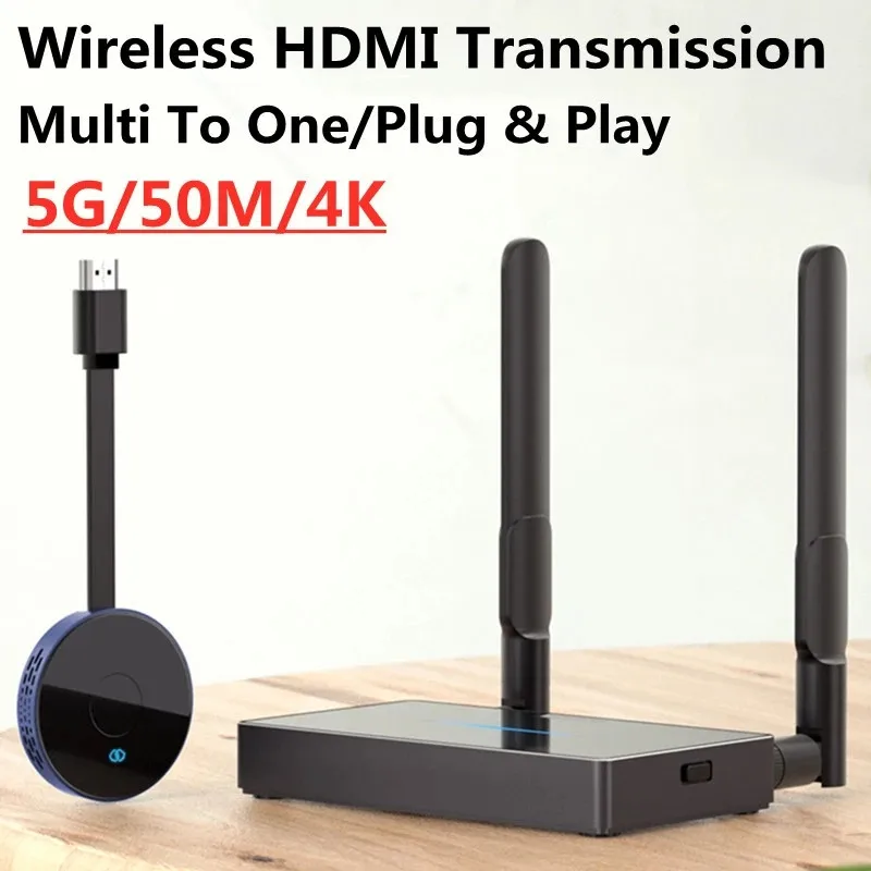 Беспроводной HDMI-передатчик 50 м внешний Стандартный 4K адаптер для беспроводного