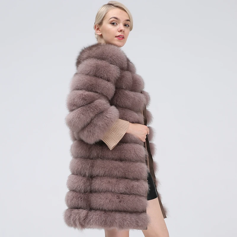 Natural Fur Coat Women Real Fur Coat Long Style Fox Fur Women's Fur Coats Natural Fur Winter Jacket Women Detachable New 2020