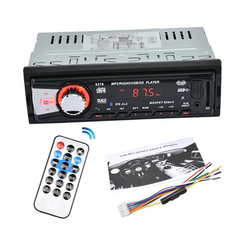 Авторадио 12 в автомобильный аудио Радио стерео Mp3 плеер SD USB привод 1 Din bluetooth LED