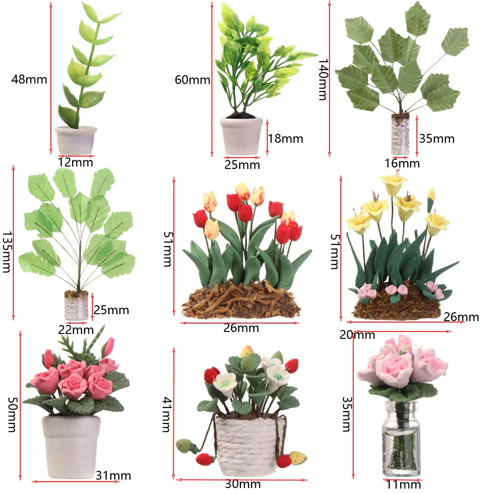 Миниатюрный бонсай 1 шт. искусственные цветы мини растение в горшке
