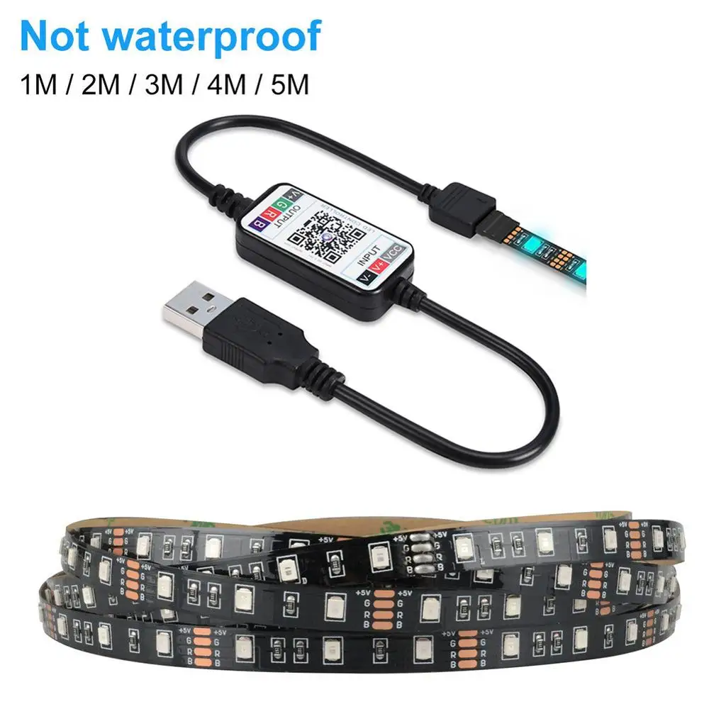Светодиодная лента SMD5050 GRB гибкая LED полоска для подсветки телевизора с Wi-Fi Bluetooth USB