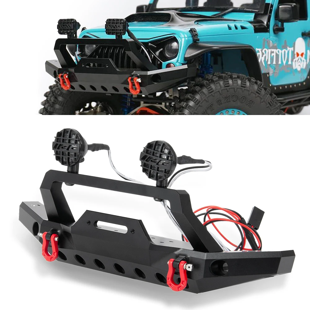 AXSPEED металлический передний бампер со светодиодсветильник кой для SCX10 1/10 RC