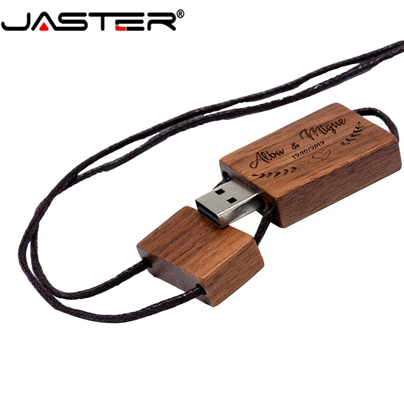JASTER Акция креативный деревянный большой квадратный с веревкой usb флэш накопитель