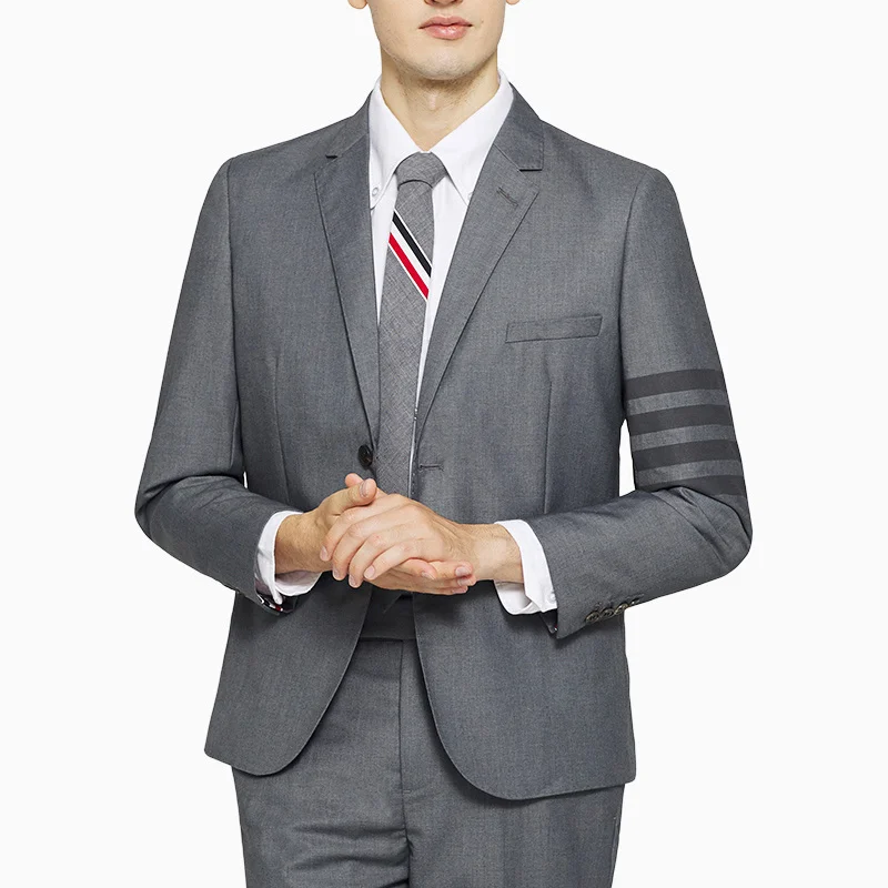 

Мужской однобортный костюм THOM TB модный фирменный официальный Блейзер, повседневная мужская куртка в британском стиле, шерстяное пальто в полоску, весна-осень 2023