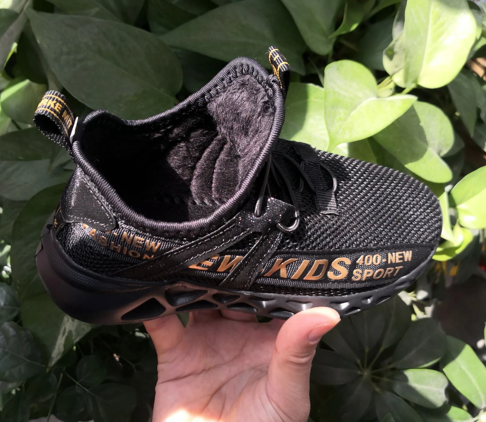 gold fur winter Детские кроссовки для бега; зимняя детская спортивная обувь; Tenis Infantil; корзина для обуви для мальчиков; легкая дышащая обувь для девочек; Chaussure Enfant - Цвет: gold fur winter
