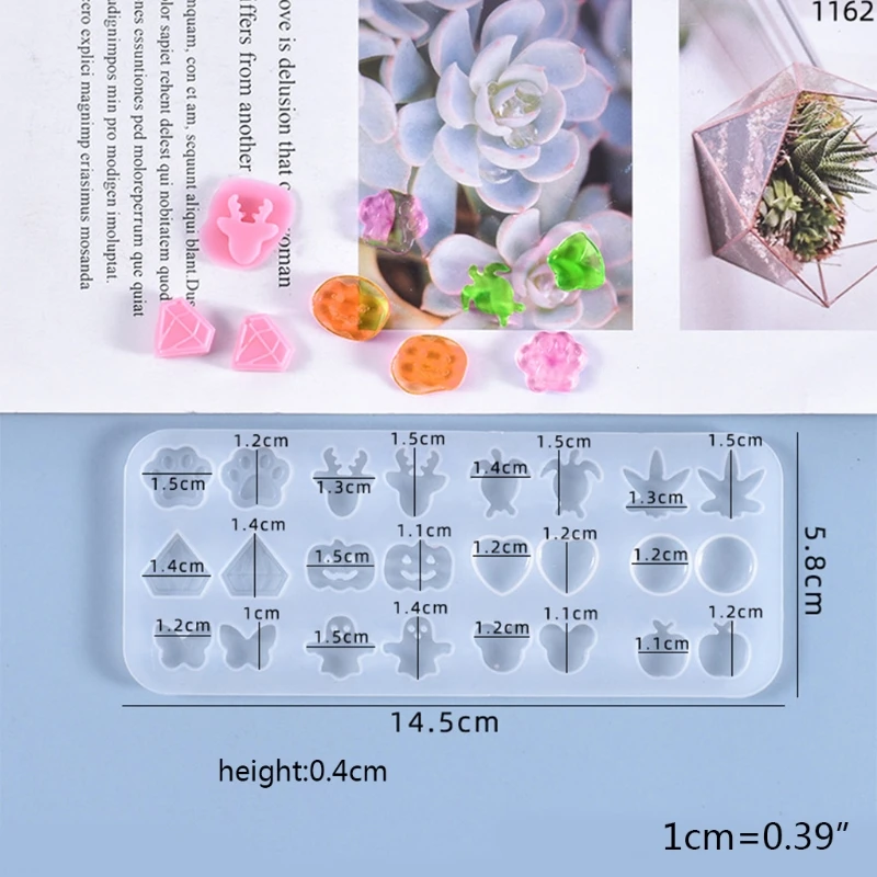 

Crystal Epoxy Resin Mold Ear Studs Silicone Mould DIY Crafts Jewelry Earring Making Tool