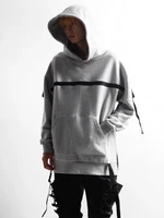 mens long sleeve hoodie spring and autumn fashion fashion ribbon design urban youth leisure loose large size hoodie