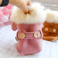 fur collar clothing for dogs dachshund pink coffee pet shop store winter warm thick cotton padded down outfit shih tzu chihuahua