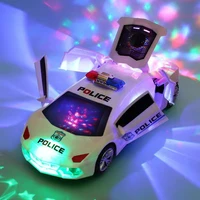 electric deformation rotating police car toys for kid boy girl christmas birthday gift