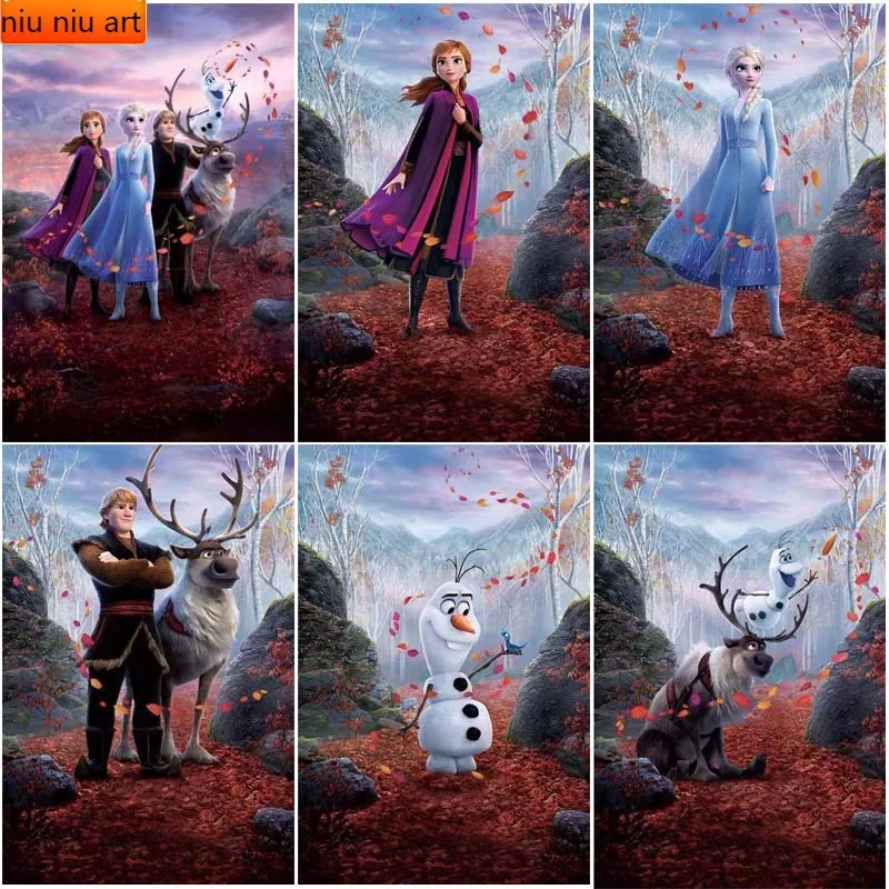 

Disney 5D DIY Cartoon Characters Frozen Anna Kristoff Diamond Painting Cross Stitch Full Square/Round Mosaic Home Decor Gift