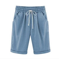 cotton shorts womens high waist sport pants trousers female 2021 summer large capri casual plus size women clothing 6xl 7xl 8xl