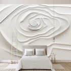 Настенная 3D Роспись на заказ, тисненый белый цветок розы, современный простой фон для гостиной, телевизора