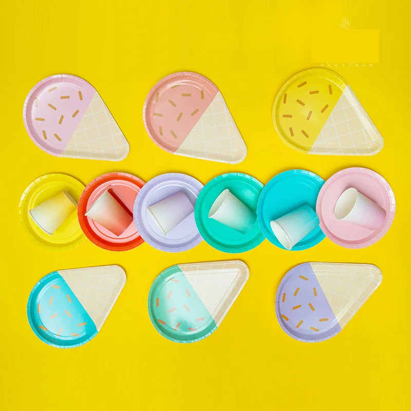 40pcs/Bag Environmental Protection Disposable Tableware Decorative Paper Plates For Weddings Baby Showers Grad Parties Birthday |