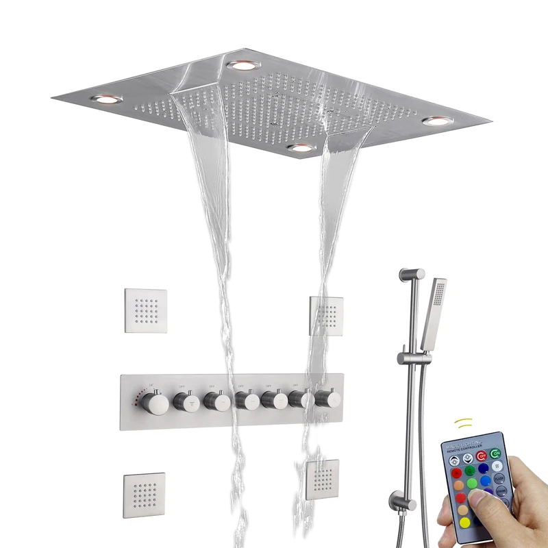 Thermostatic Bath Waterfall Led Shower System