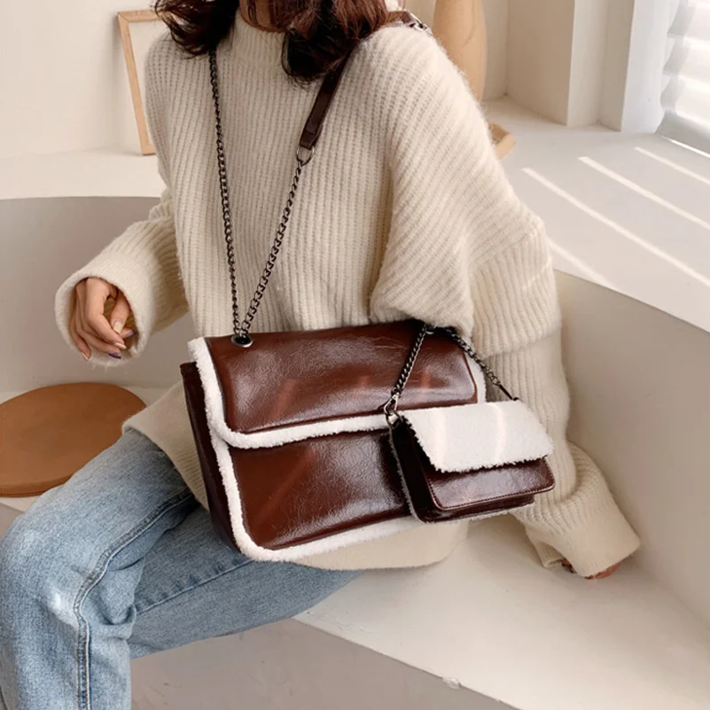 

Brand Designer PU Leather Women's Shoulder Bag Fashion Chain Handbag Small Square Crossbody Bag