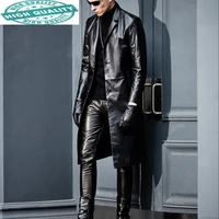 cowhide 100 mens genuine jacket men autumn long coat real leather windbreaker luxury jackets 2802 kj5242