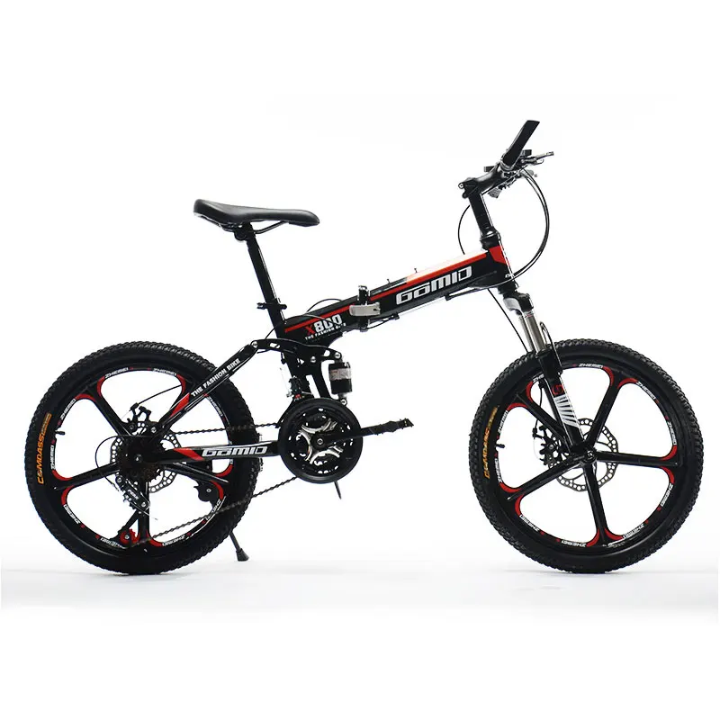 Горный велосипед для студентов и детей складной с двойным амортизатором 20 дюймов