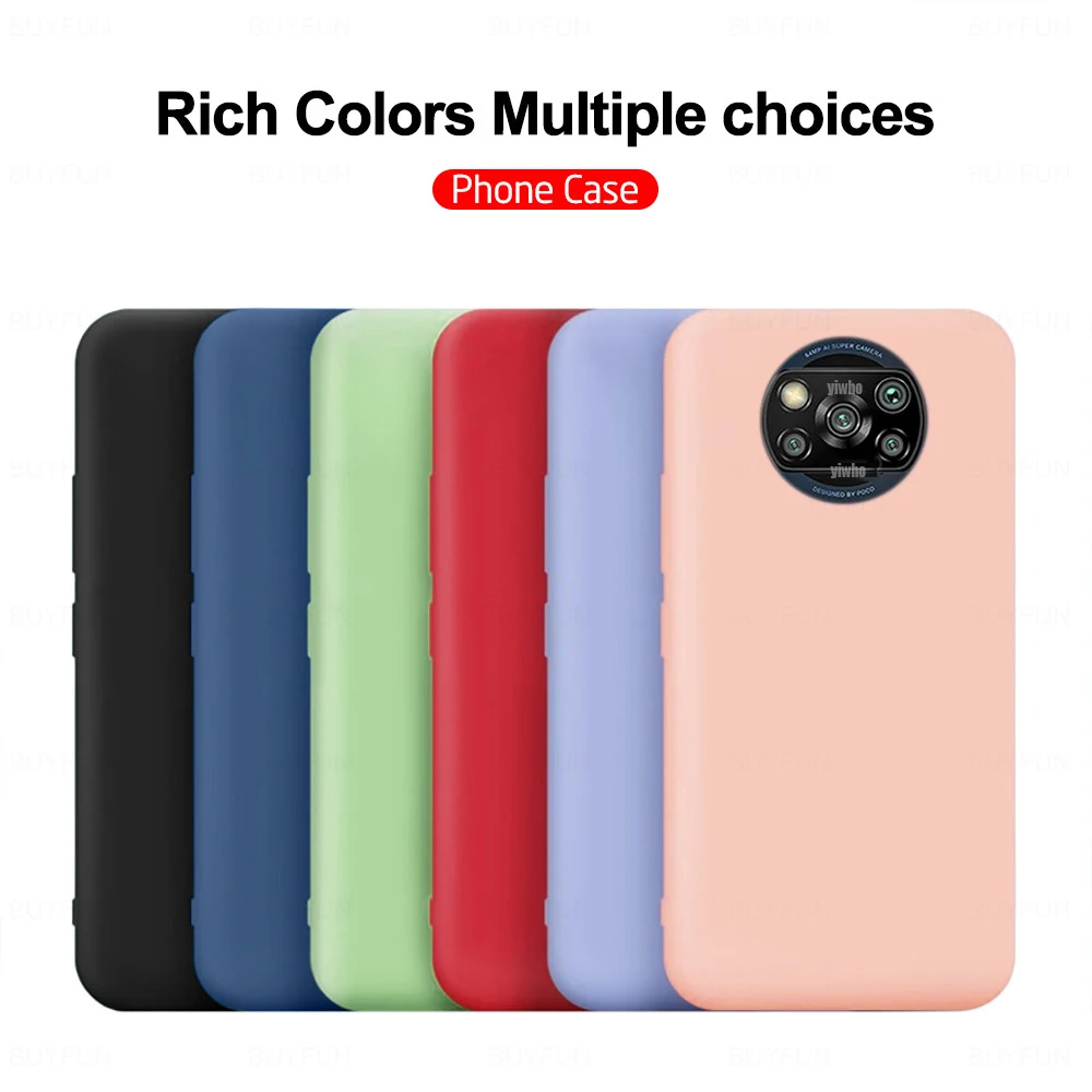 Жидкий силиконовый чехол для Xiaomi Poco X3 мягкий из ТПУ телефона Xiomi Redme RedMi Note 7 Pro PocoX3