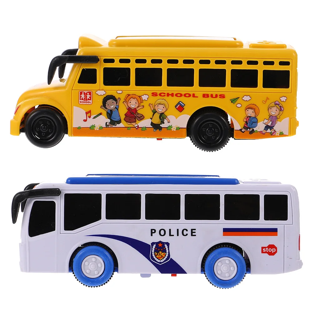 

2pcs Creative Kids Car Baby Educational Playing Funny Police Bus Model