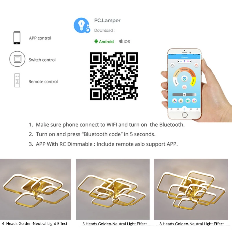 

Square Circel Rings Ceiling Lights For Living Room Bedroom Home Modern Led Ceiling Lamp Fixtures lustre plafonnier dropshipping