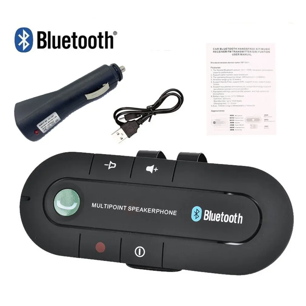 

Low Price Multipoint Speakerphone 4.1+EDR Wireless Bluetooth Handsfree Car Kit MP3 Music Player for IPhone Android Dropship Hot