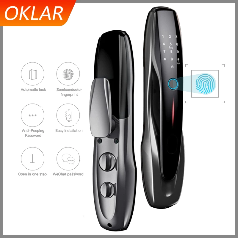 

OKLAR электронный умный дверной замок с приложением разблокировки безопасности биометрический отпечаток пальца интеллектуальный замок с па...