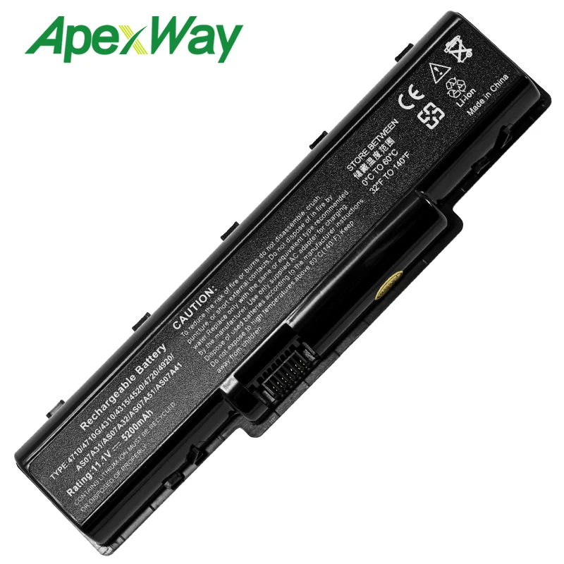 ApexWay 11 1 v 6 батарея для Acer Aspire AS07A31 AS07A32 AS07A41 AS07A42 AS07A51 AS07A52 AS07A71 5740 4740G 2930 MS2219 |