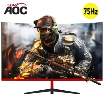 AOCSXM 2427 Inch Gaming Monitor 75Hz Desktop Curved High-Definition Screen MVA Panel, 1920x1080, PC, VGA, HDMI Compatible 1