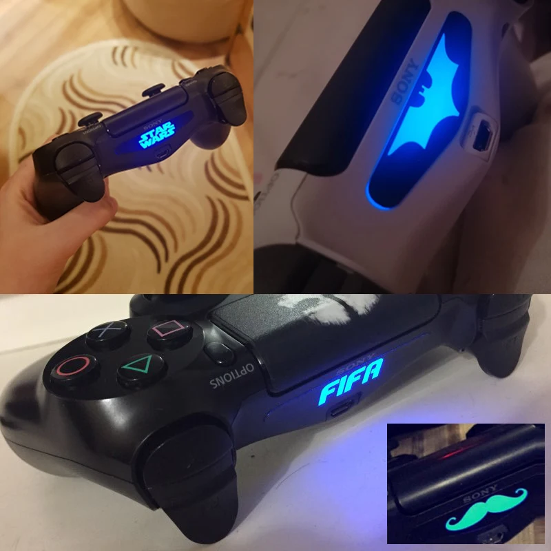 1 пара для Playstation 4 светодиодный световая панель наклейка PS4 контроллер модный