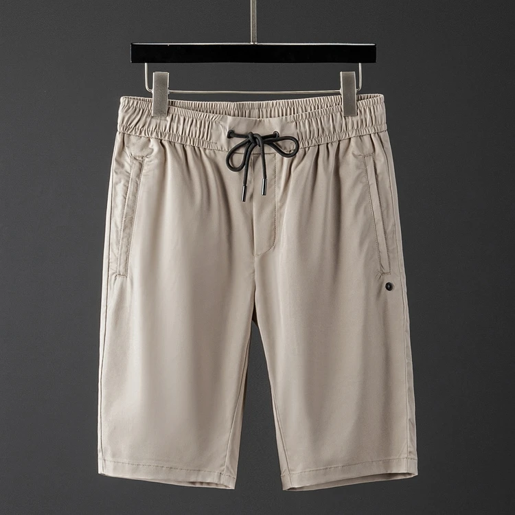 

Летние крутые шорты, мужские удобные и дышащие ультратонкие брюки из тенсела, мужские однотонные простые Капри, мужские брюки