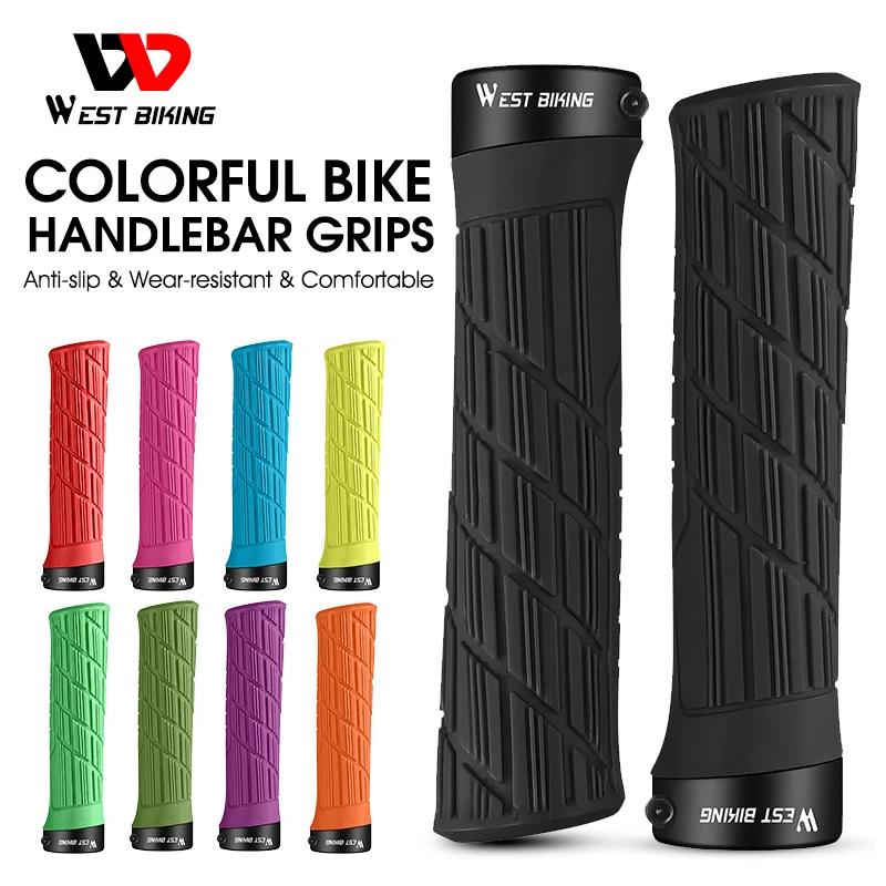 

WEST BIKING Silicone Bicycle Grips Soft MTB Road Bike Handle Cover Shockproof Anti-Slip Ergonomic Cycling Handlebar Grips BMX