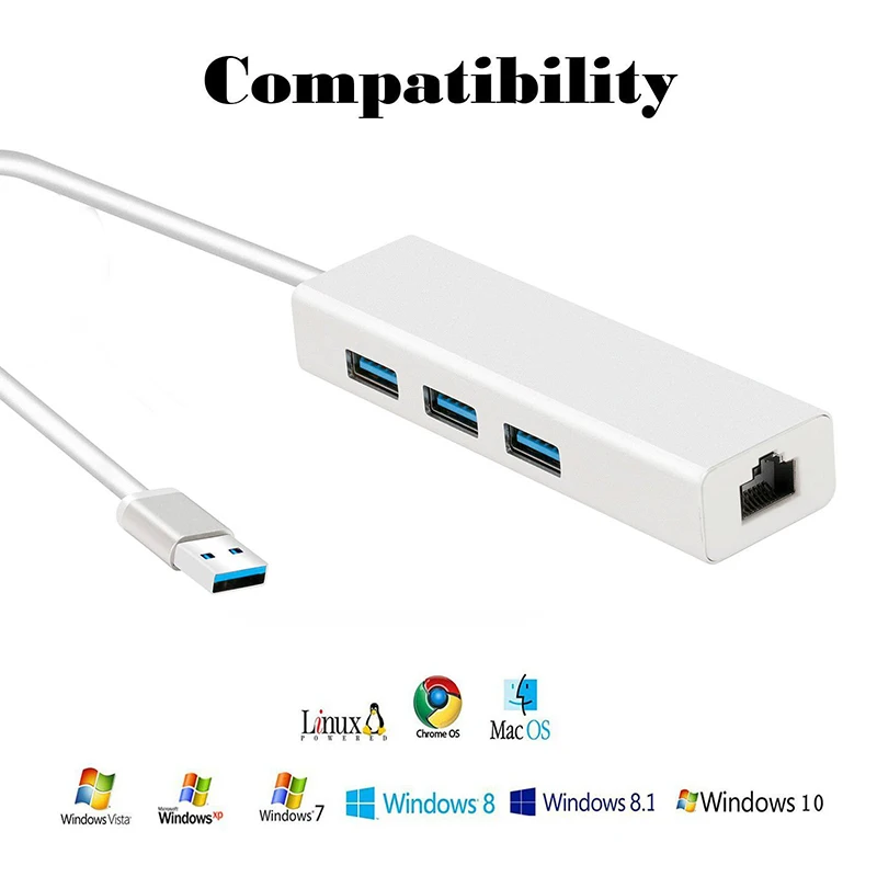 Bkscy USB 3 0 концентратор Ethernet адаптер с портами к Rj45 1000 Мбит/с сетевая карта Lan для