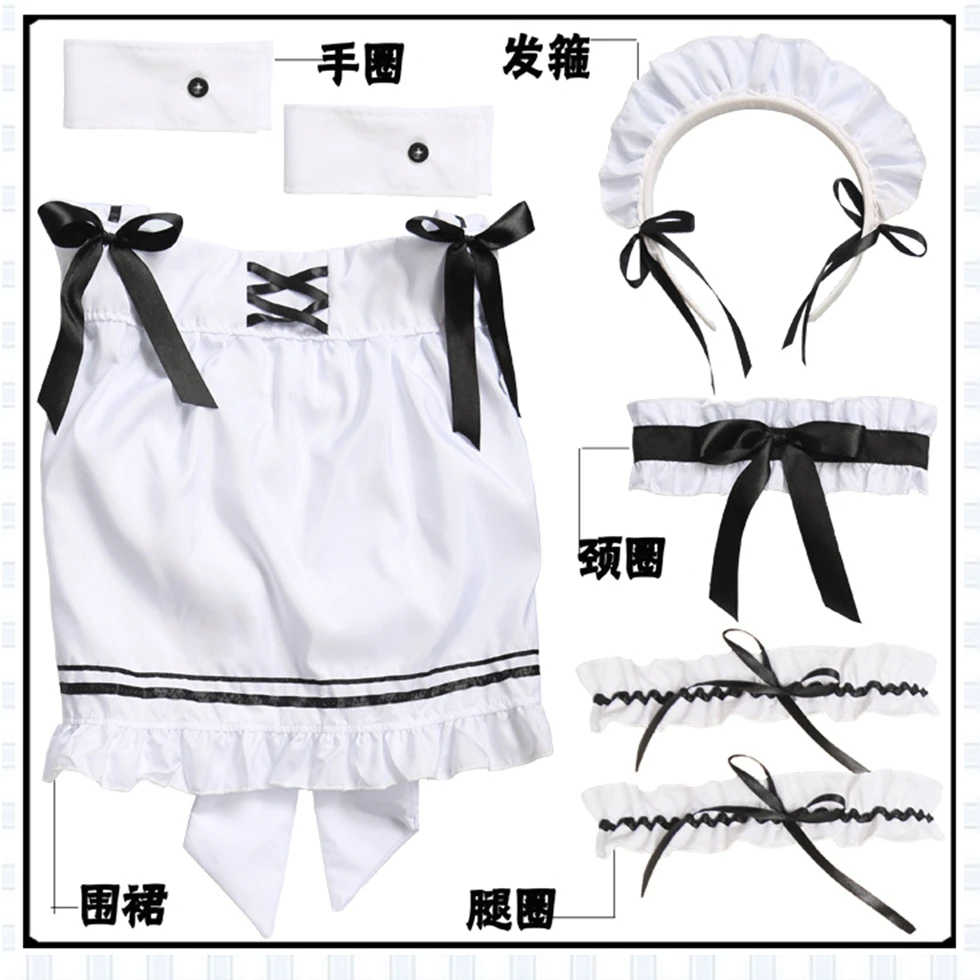Черное милое платье горничной для девочек Женский костюм Амин любви Nikki косплея